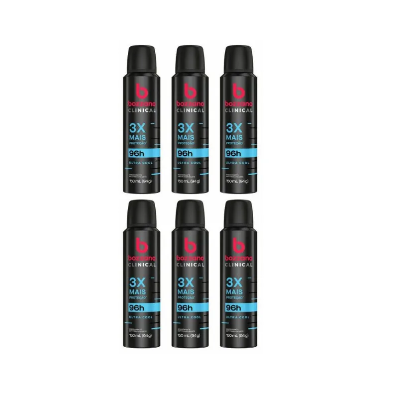 Desodorante Aero Bozzano 150ml Clinical Ultra Cool - Kit 6un