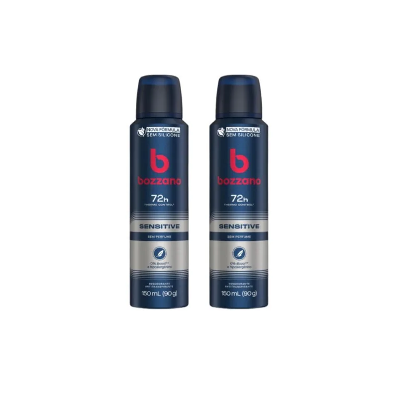 Desodorante Aero Bozzano 150ml Sensitive Sem Perfume-Kit 2un