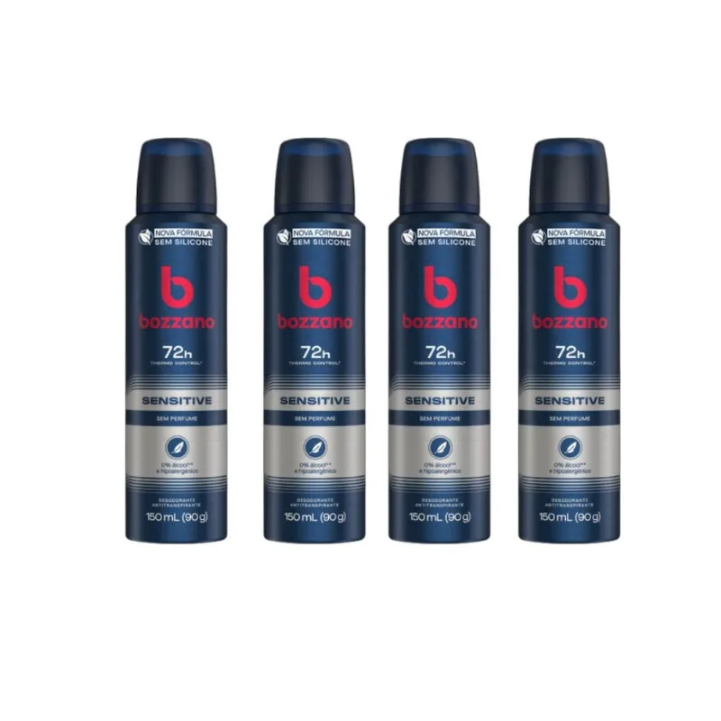 Desodorante Aero Bozzano 150ml Sensitive Sem Perfume-Kit4un
