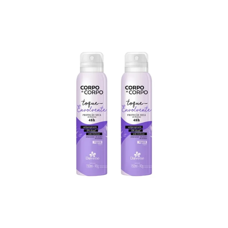 Desodorante Aero Davene Corpo a Corpo Env 150ml-Kit C/2un