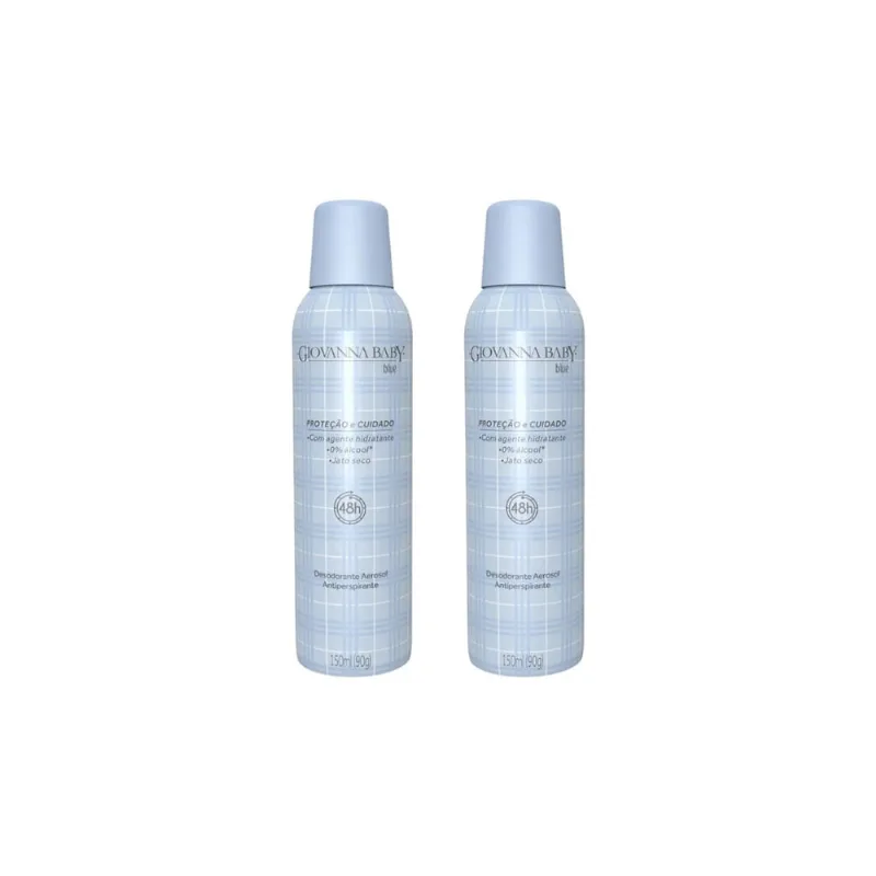 Desodorante Aero Giovanna Baby 150ml Azul-Kit C/2un