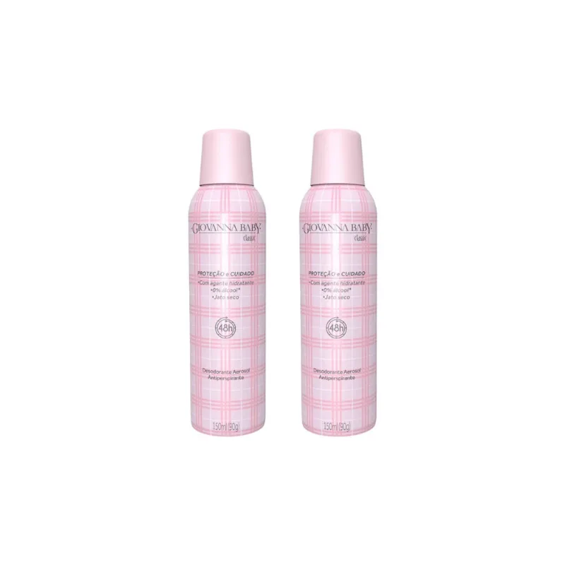 Desodorante Aero Giovanna Baby 150ml Classic Rosa-Kit C/2un