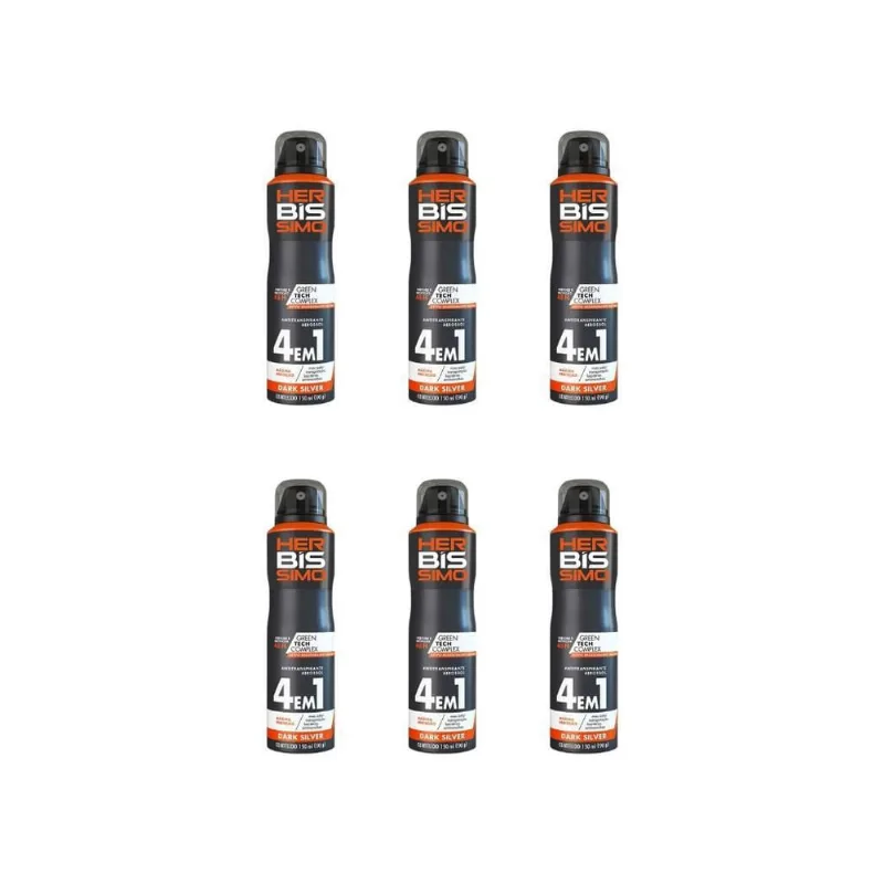 Desodorante Aero Herbíssimo Dark Silver 150Ml-Kit C/6Un