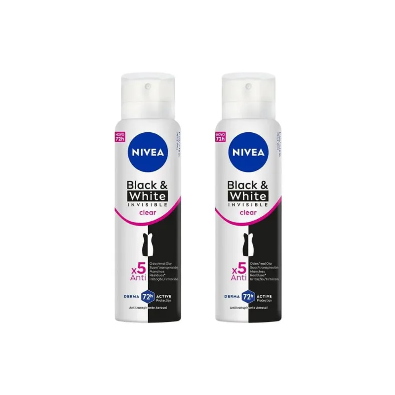 Desodorante Aero Nivea 150ml Fem Inv Black E White-Kit C/2un