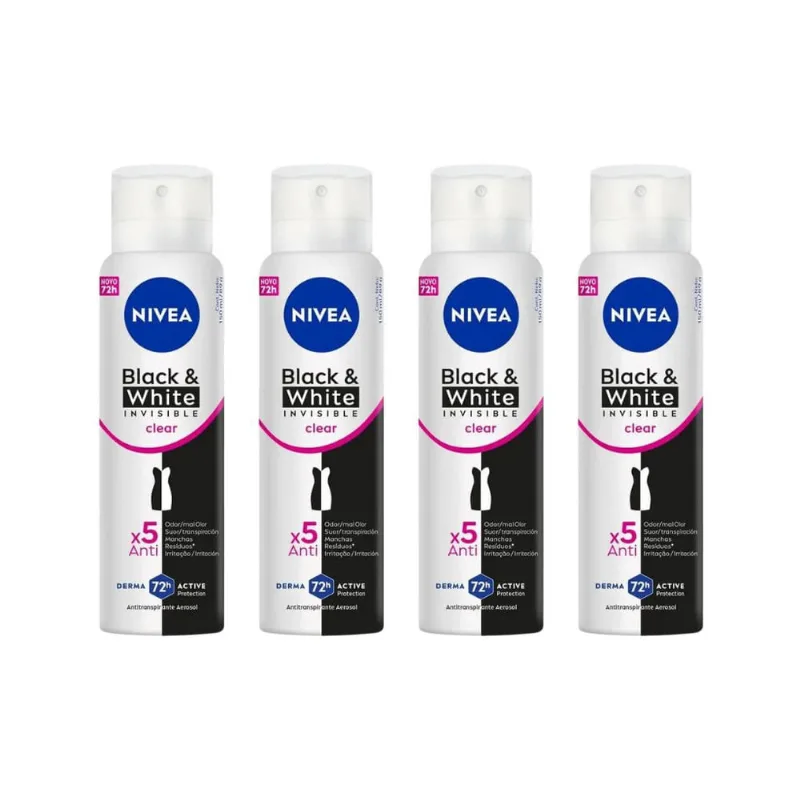 Desodorante Aero Nivea 150ml Fem Invisible Black e White-4un