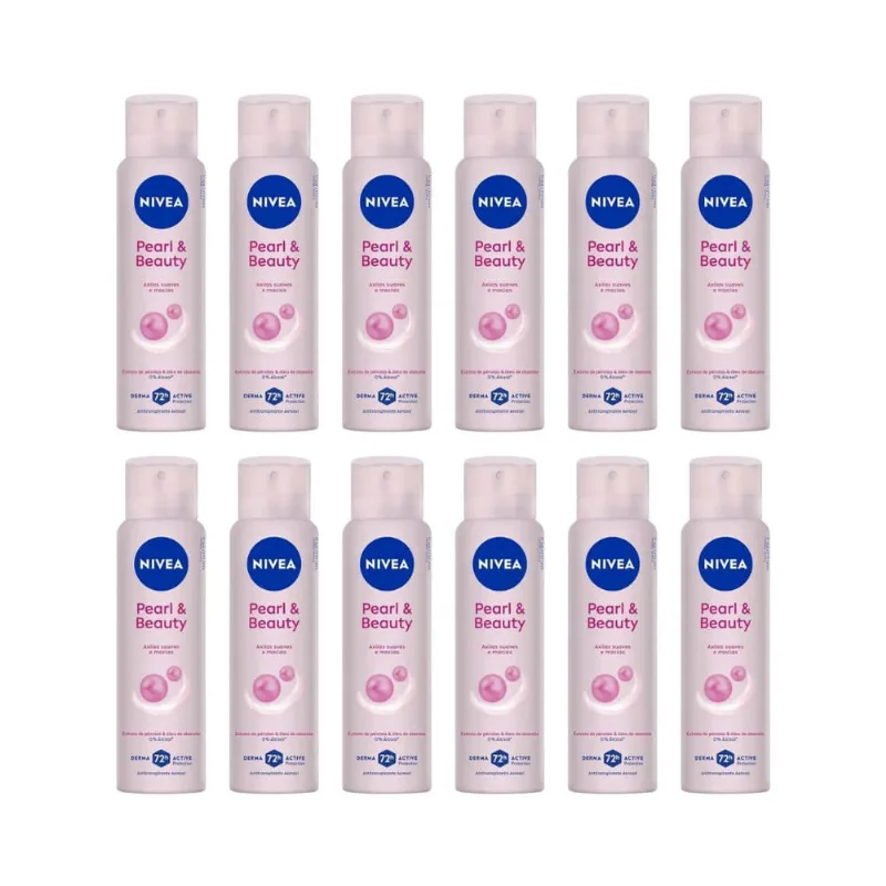 Desodorante Aero Nivea 150ml Fem Pearl Beauty - Kit c/ 12un