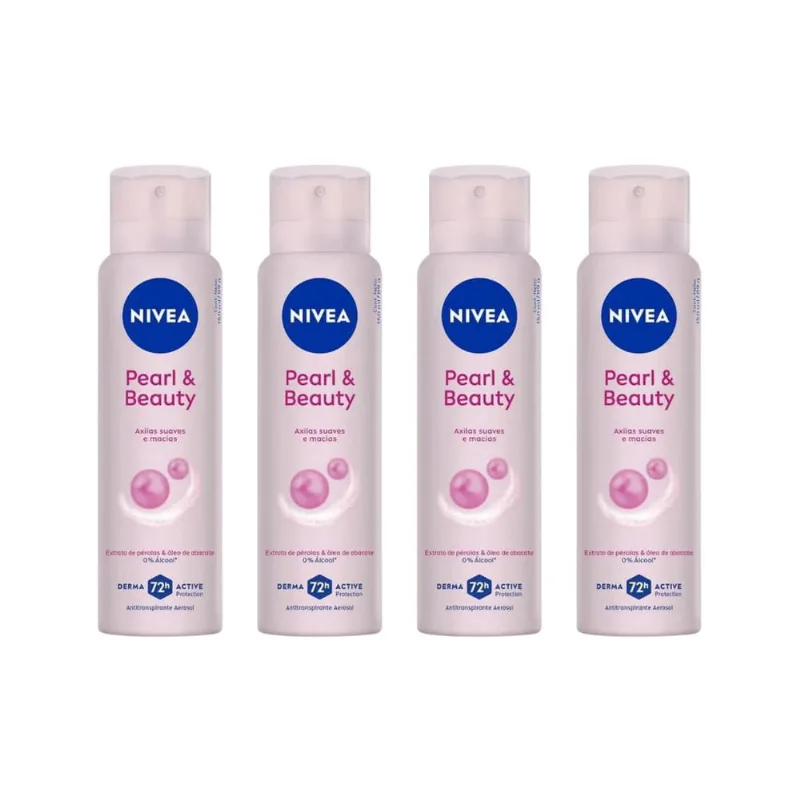 Desodorante Aero Nivea 150ml Fem Pearl Beauty - Kit c/ 4un