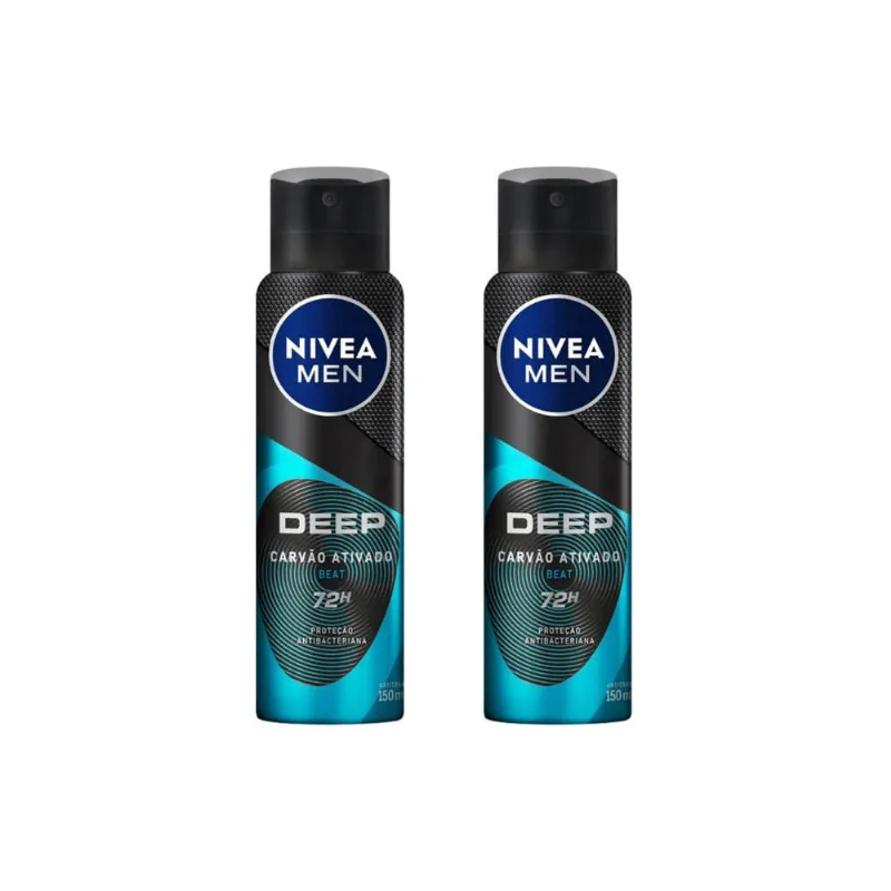 Desodorante Aero Nivea 150ml Masc Deep Carvao Ativ Beat-2un