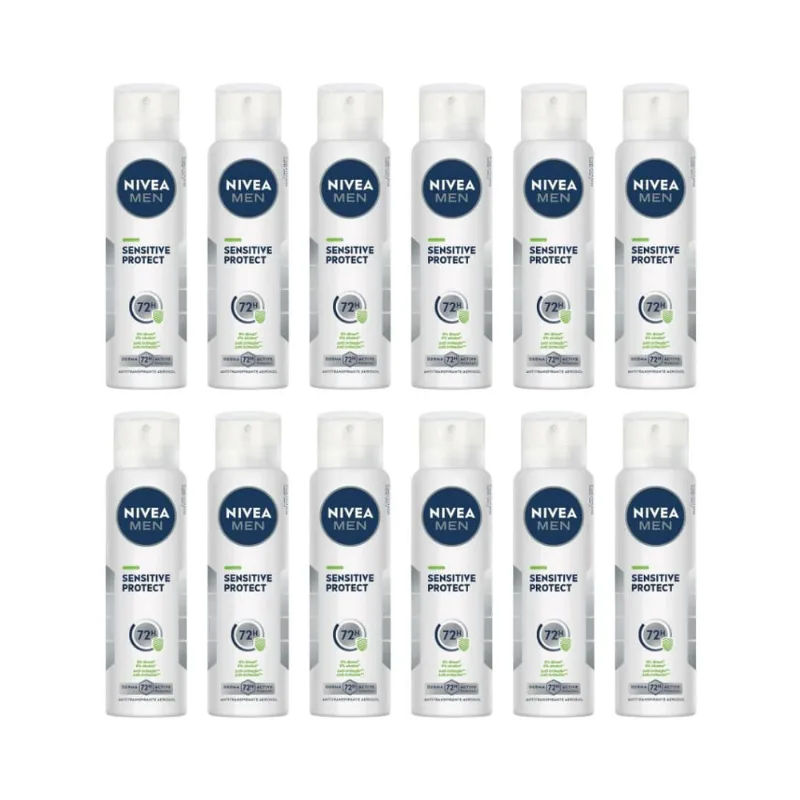 Desodorante Aero Nivea 150ml Masc Sensitive Protect - 12un