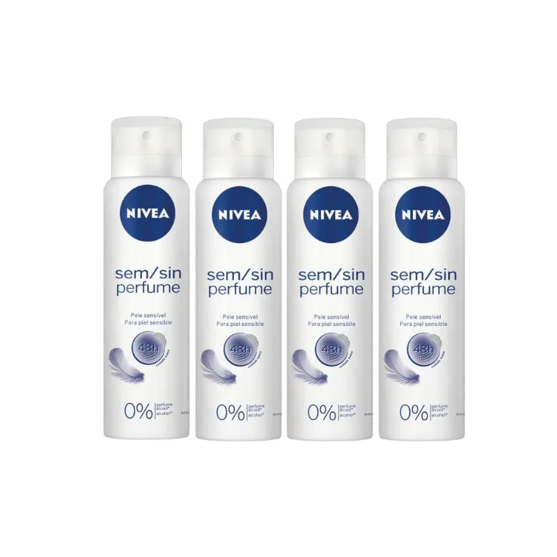 Desodorante Aero Nivea 150ml S/Perfume Sensitive Pure-Kit4un
