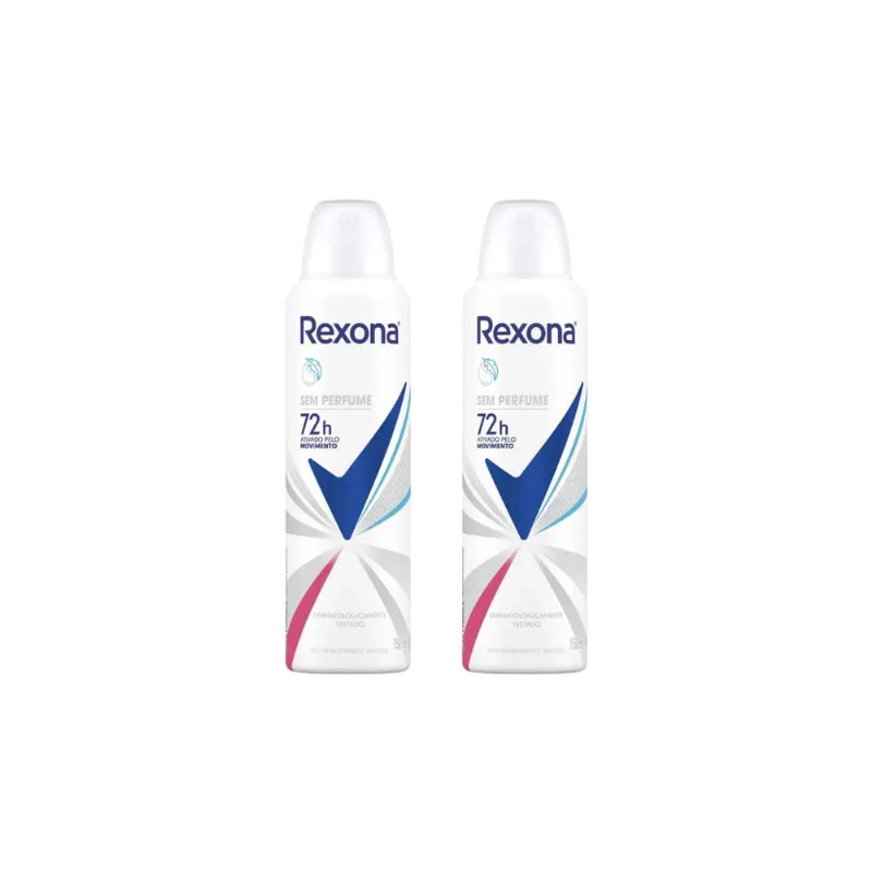 Desodorante Aero Rexona 150ml Fem Sem Perfume-Kit C/2un