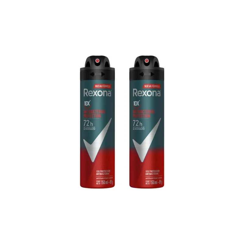 Desodorante Aero Rexona 150ml Masc Antibacteriano-Kit C/2un