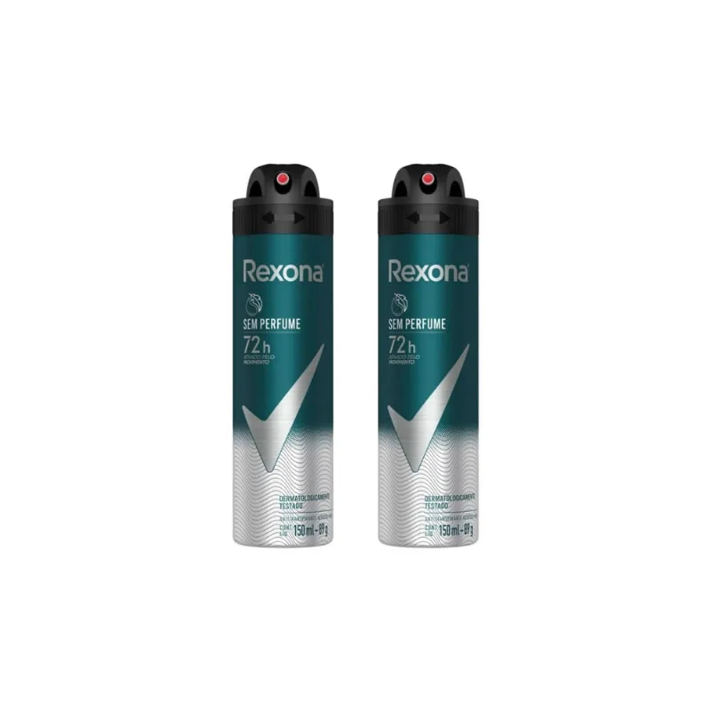 Desodorante Aero Rexona 150ml Masc Sem Perfume-Kit C/2un