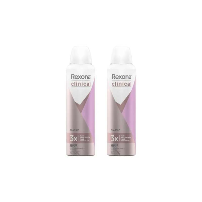 Desodorante Aero Rexona Clinical 150ml Fem Classic-Kit C/2un