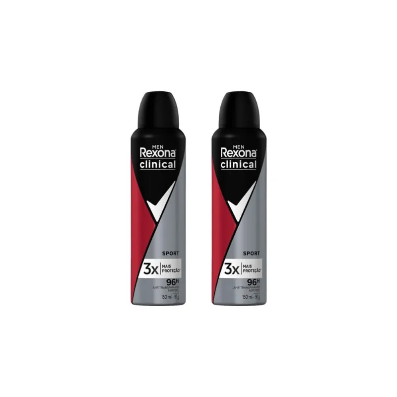 Desodorante Aero Rexona Clinical 150ml Masc Sports-Kit C/2un