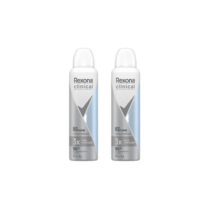 Desodorante Aero Rexona Clinical 150ml Sem Perfume-Kit C/2un