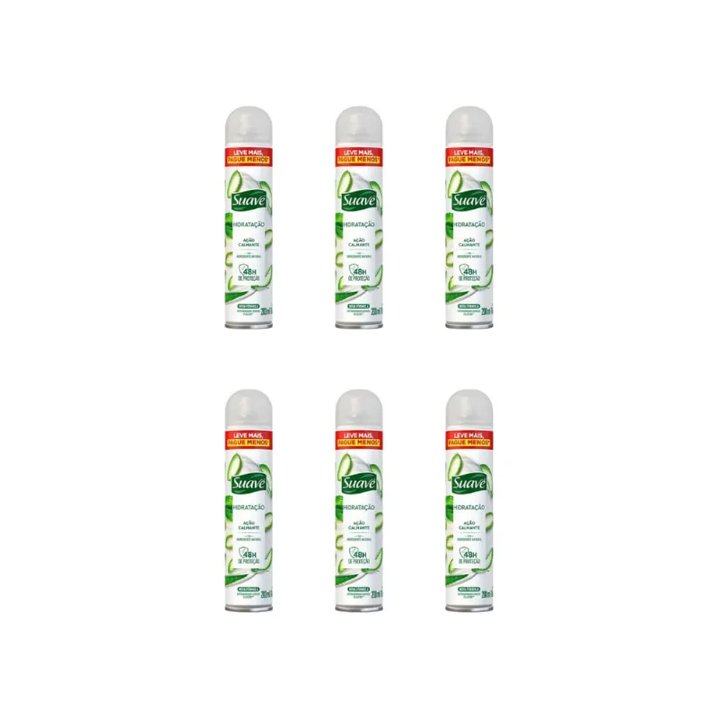 Desodorante Aero Suave 200ml Fem Hidratacao-Kit C/6un