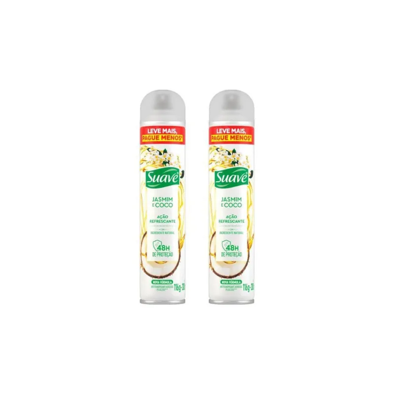 Desodorante Aero Suave 200Ml Fem Jasmim/Coco-Kit C/2Un