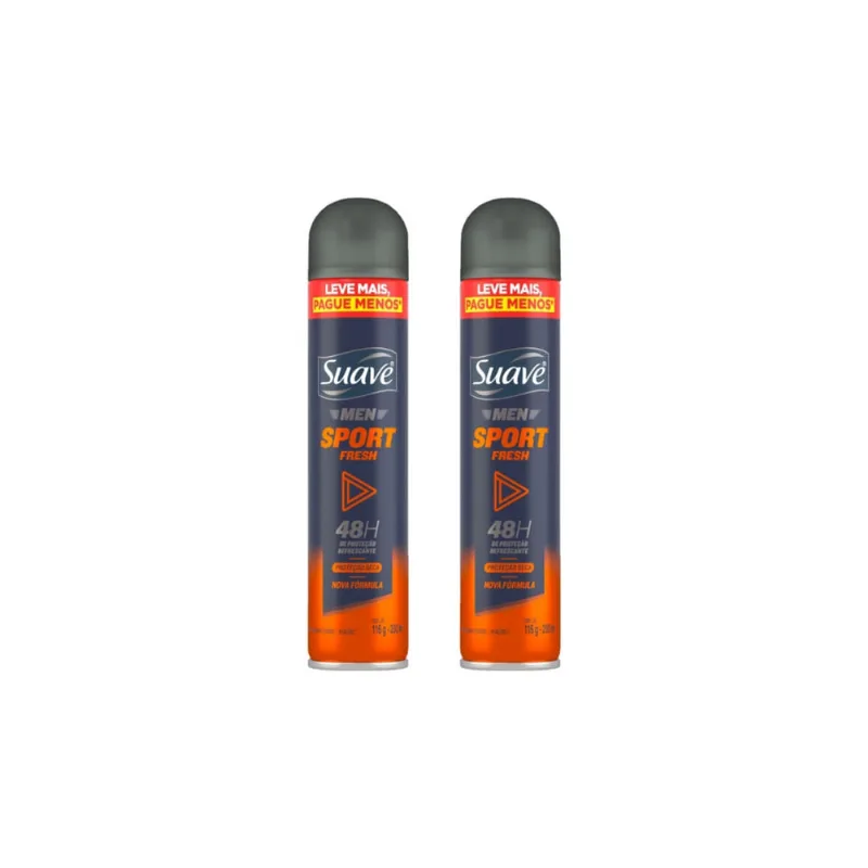 Desodorante Aero Suave 200ml Masc Sport Fresh-Kit C/2un