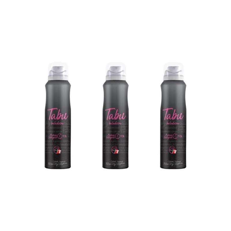 Desodorante Aero Tabu 150Ml Baladeira - Kit Com 3Un