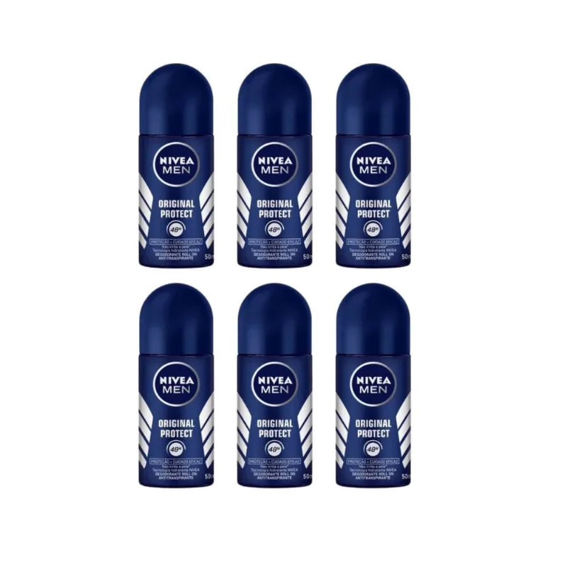 Desodorante Roll-on Nivea 50ml Masc Original Protect- Kit6un
