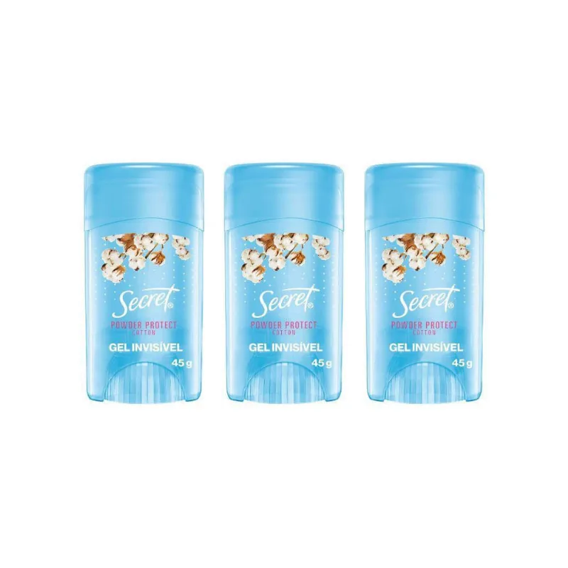 Desodorante Secret Clear Gel Cotton 45G - Kit Com 3Un