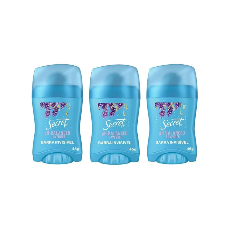 Desodorante Secret Stick Lavender 45g - Kit c/ 3un