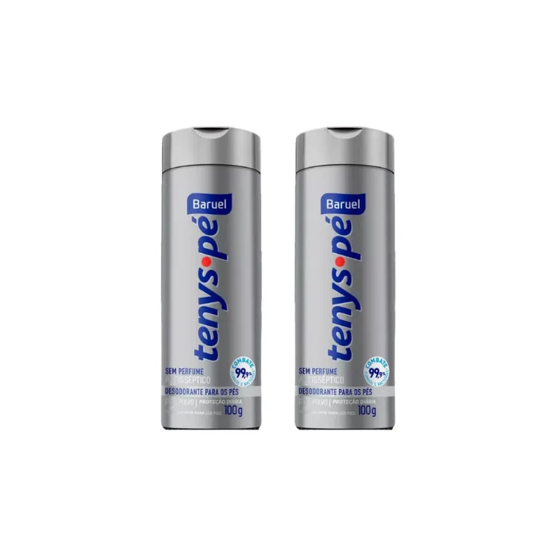 Talco Pes Tenys Pe Baruel Po 100g Sem Perfume-Kit C/2un