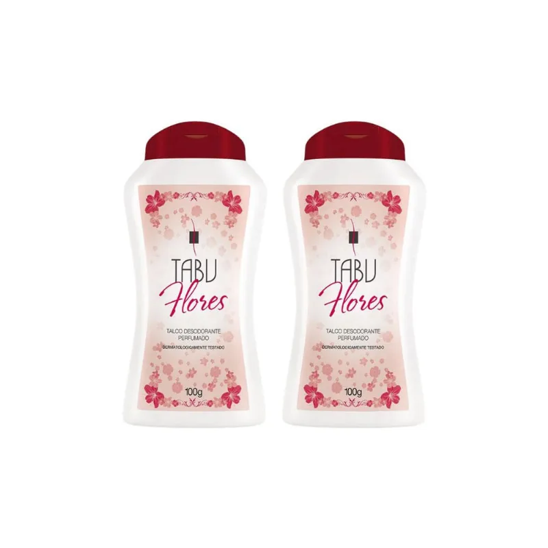 Talco Tabu 100g Flores - Kit c/ 2un