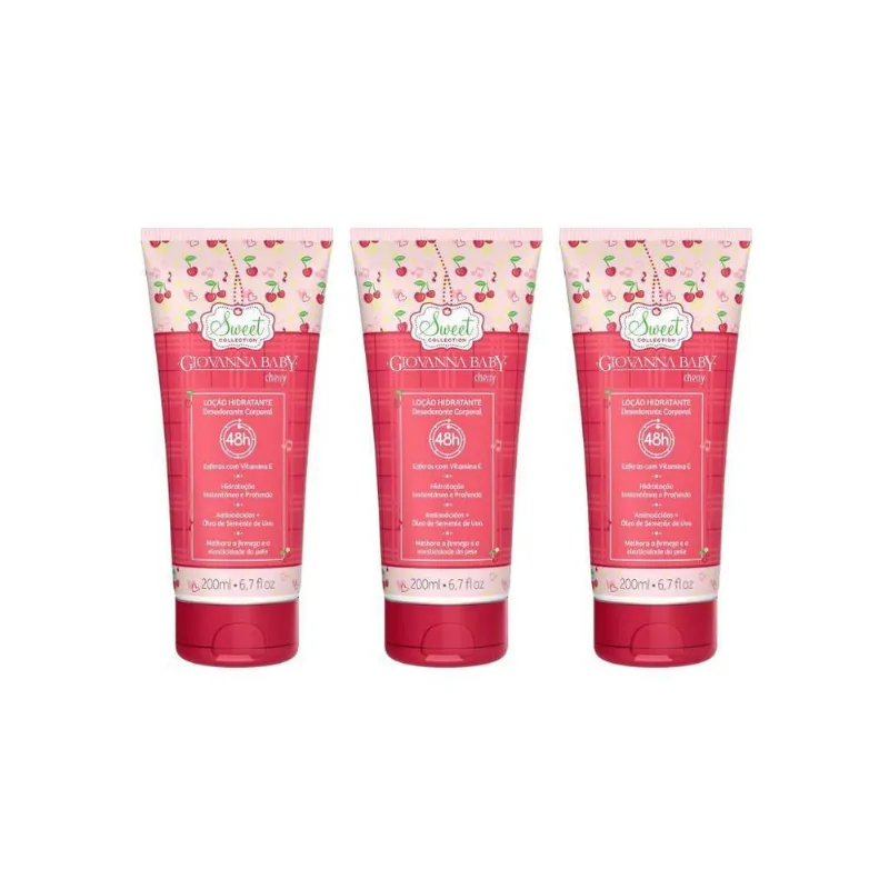 Hidratante Corporal Giovanna Baby 200Ml Cherry Kit 3Un