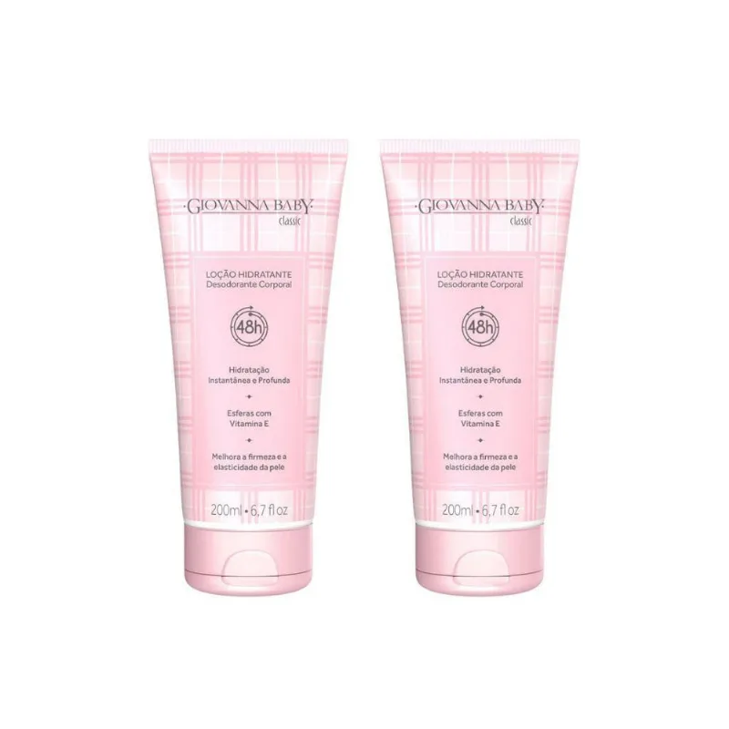 Hidratante Corporal Giovanna Baby 200Ml Classic Rosa Kit 2Un