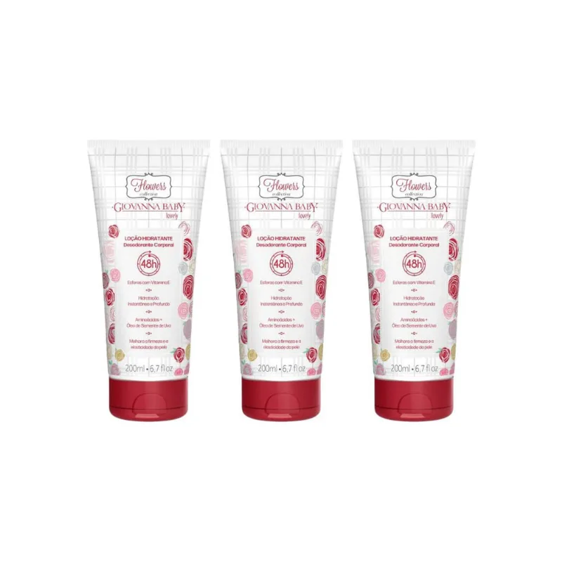 Hidratante Corporal Giovanna Baby 200ml Lovely - Kit c/ 3un