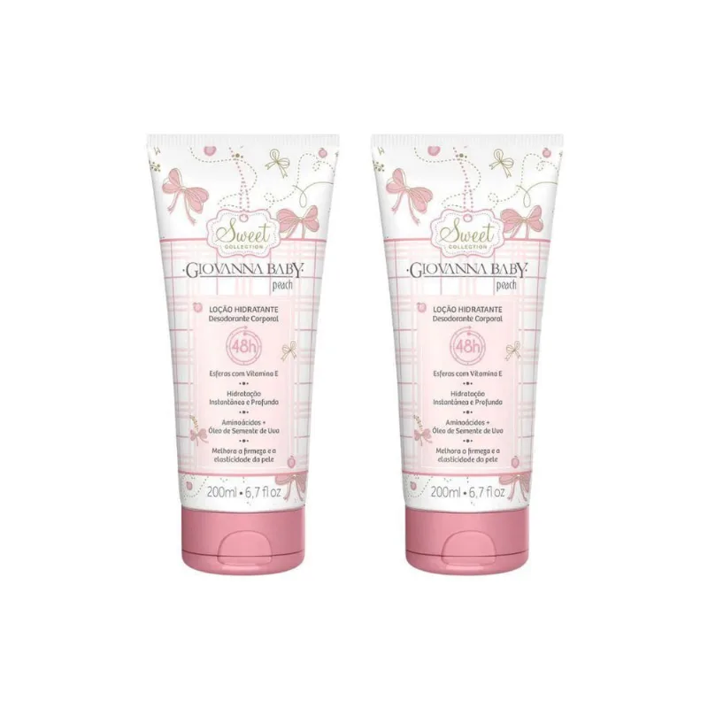 Hidratante Corporal Giovanna Baby 200Ml Pêssego - Kit 2Un