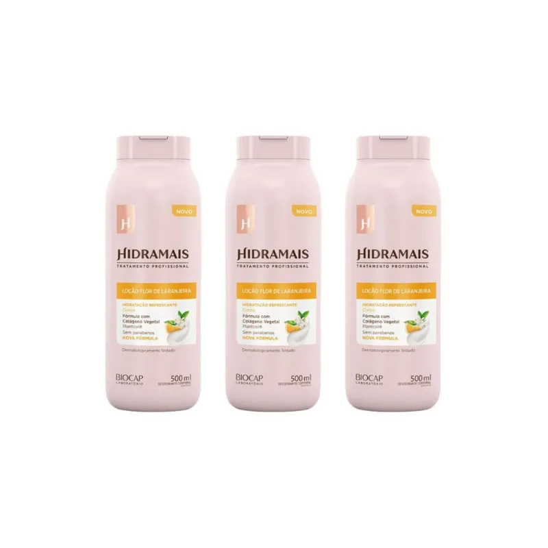 Hidratante Corporal Hidramais 500ml Flor Laranja-Kit C/3un