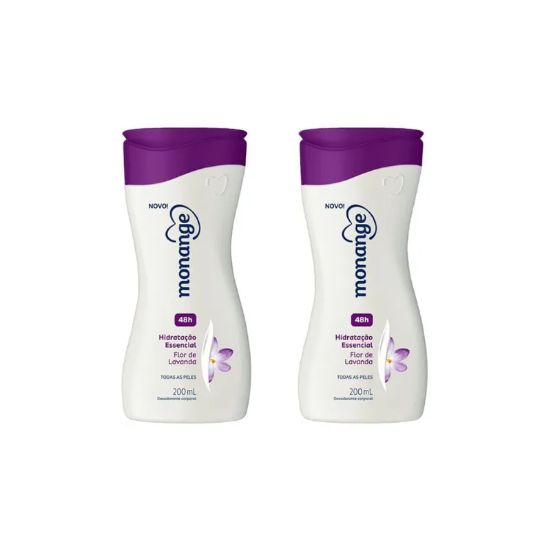 Hidratante Corporal Monange 200ml Flor De Lavanda-Kit c/ 2un