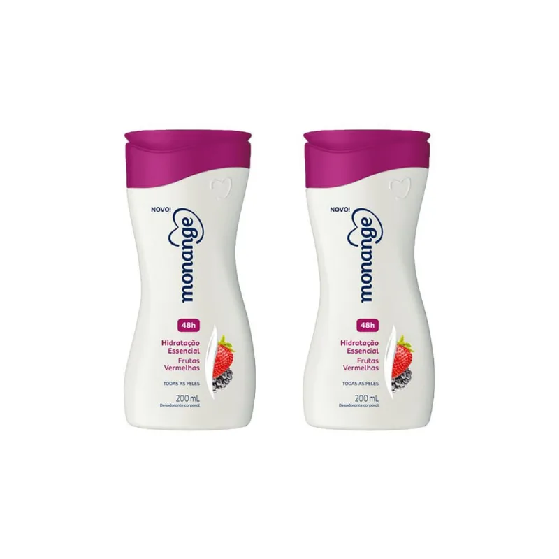 Hidratante Corporal Monange 200ml Frutas Vermelhas-Kit C/2un