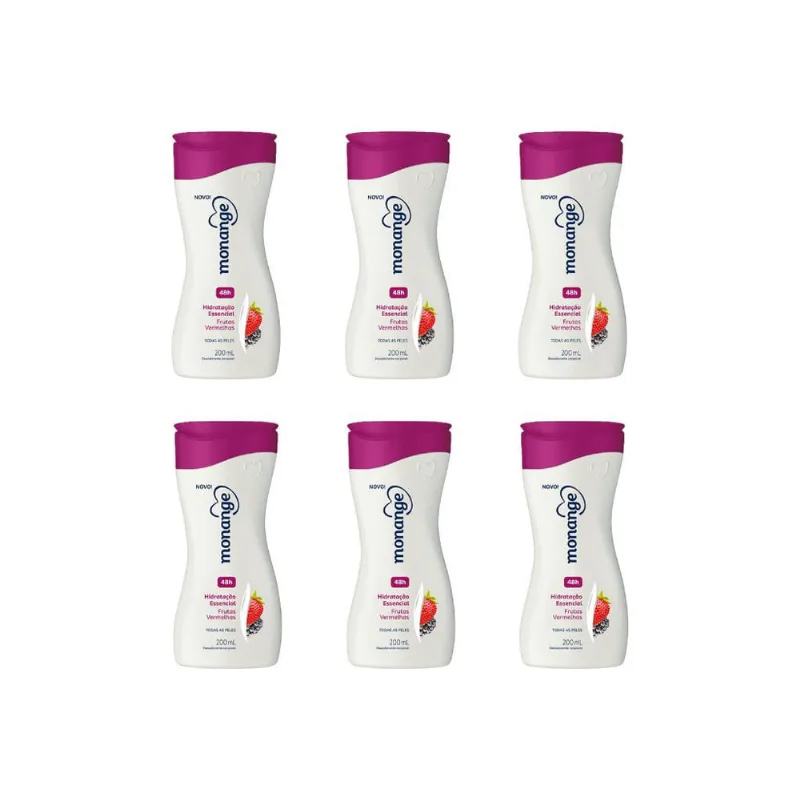 Hidratante Corporal Monange 200ml Frutas Vermelhas-Kit C/6un