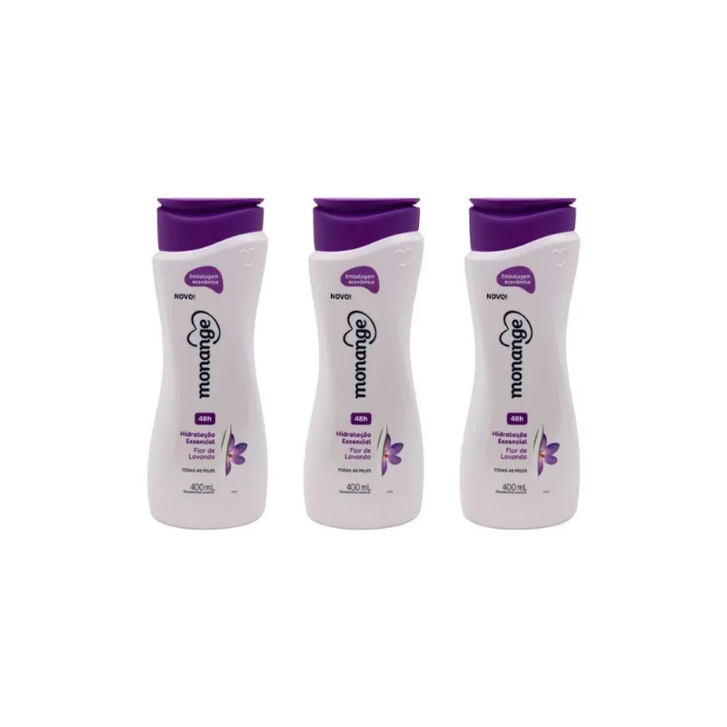 Hidratante Monange 400Ml Flor de Lavanda Kit 3Un