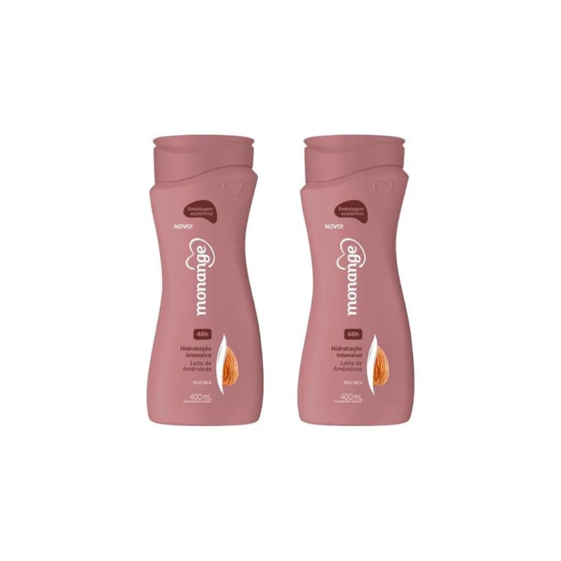 Hidratante Corporal Monange 400Ml Leite Amendoas-Kit C/2Un