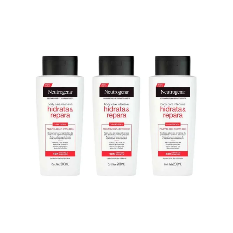 Hidratante Corporal Neutrogena 200Ml Hidrata E Repara-Kit3Un