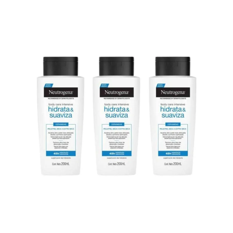 Hidratante Corporal Neutrogena 200Ml Hidrata Suaviza-Kit3Un