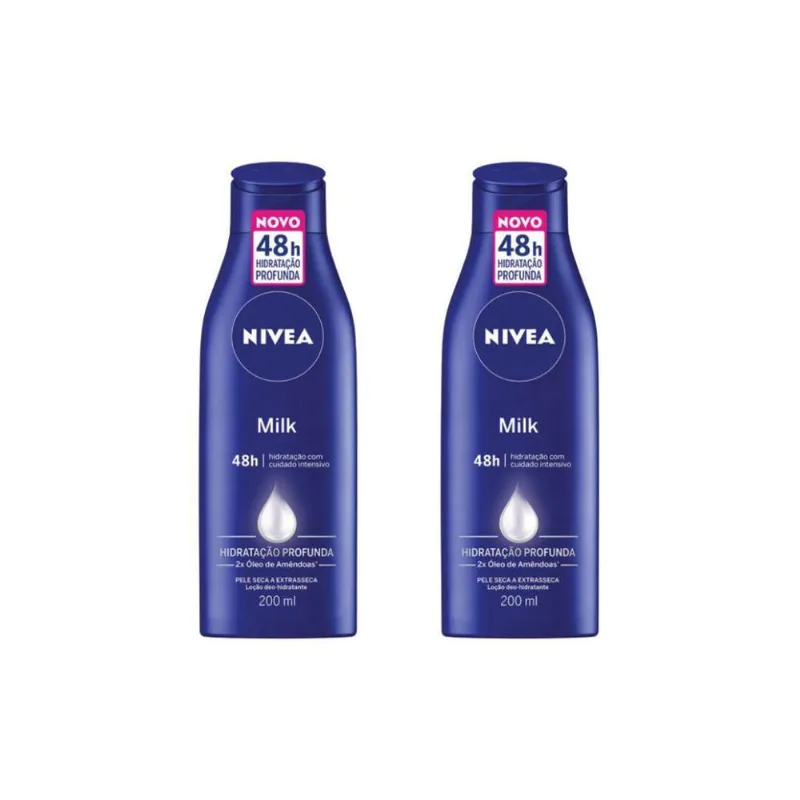 Hidratante Corporal Nivea 200Ml Milk Extra Seca - Kit 2Un