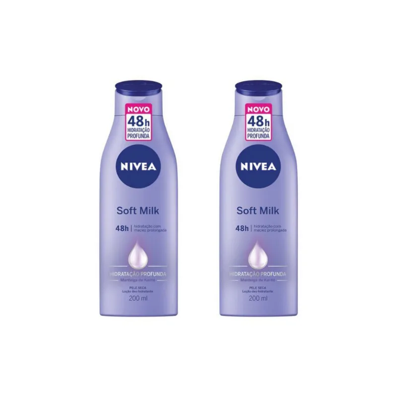 Hidratante Corporal Nivea 200Ml Soft Milk Pele Seca - Kit2Un