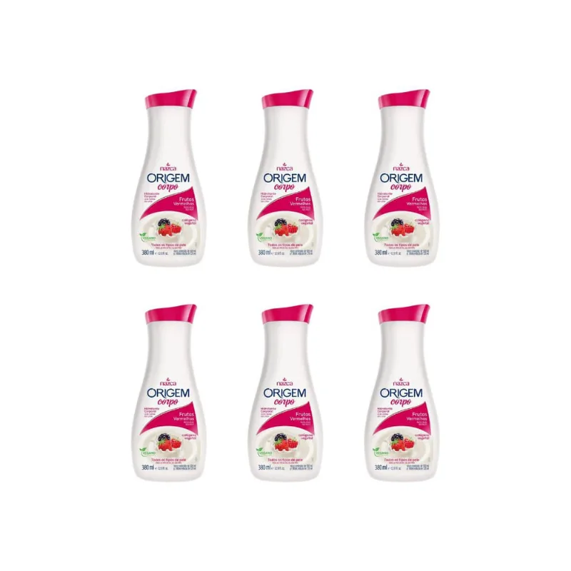 Hidratante Corporal Origem 380ml Frutas Vermelhas-Kit C/6un