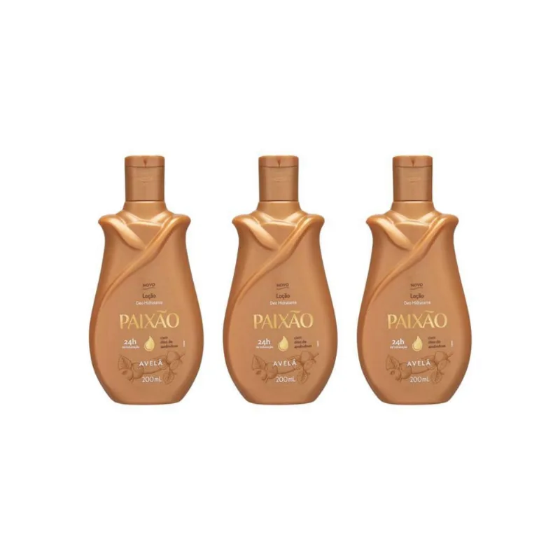 Hidratante Corporal Paixao 200Ml Avela - Kit Com 3Un