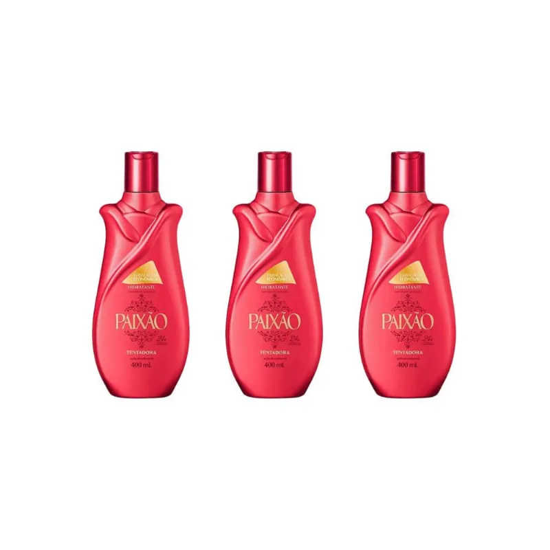 Hidratante Corporal Paixão 400ml Tentadora - Kit c/ 3un