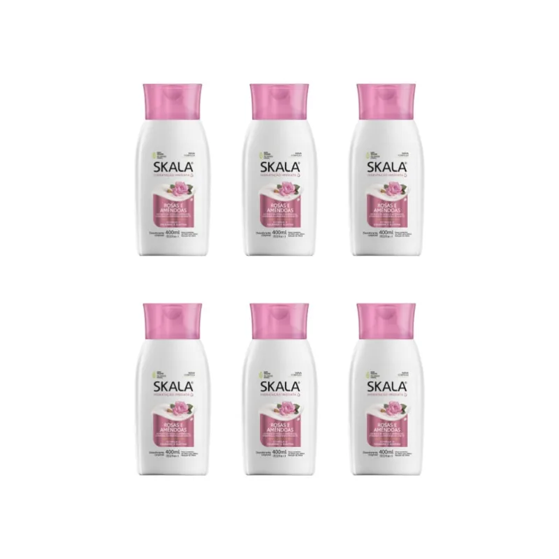 Hidratante Corporal Skala 400ml Rosas e Amendoas-Kit C/6un