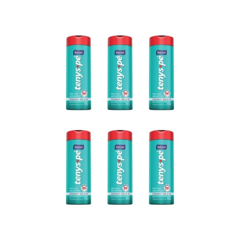 Talco Pes Tenys Pe Baruel Po 100G Menta Fresh-Kit C/6Un