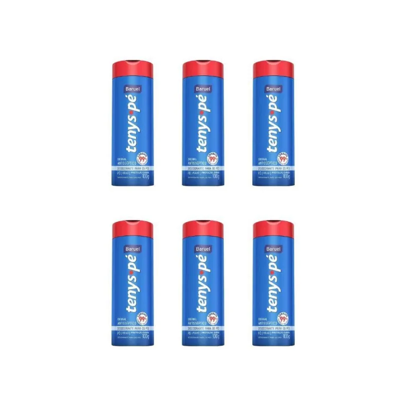 Talco Pes Tenys Pe Baruel Po 100G -Kit C/6Un