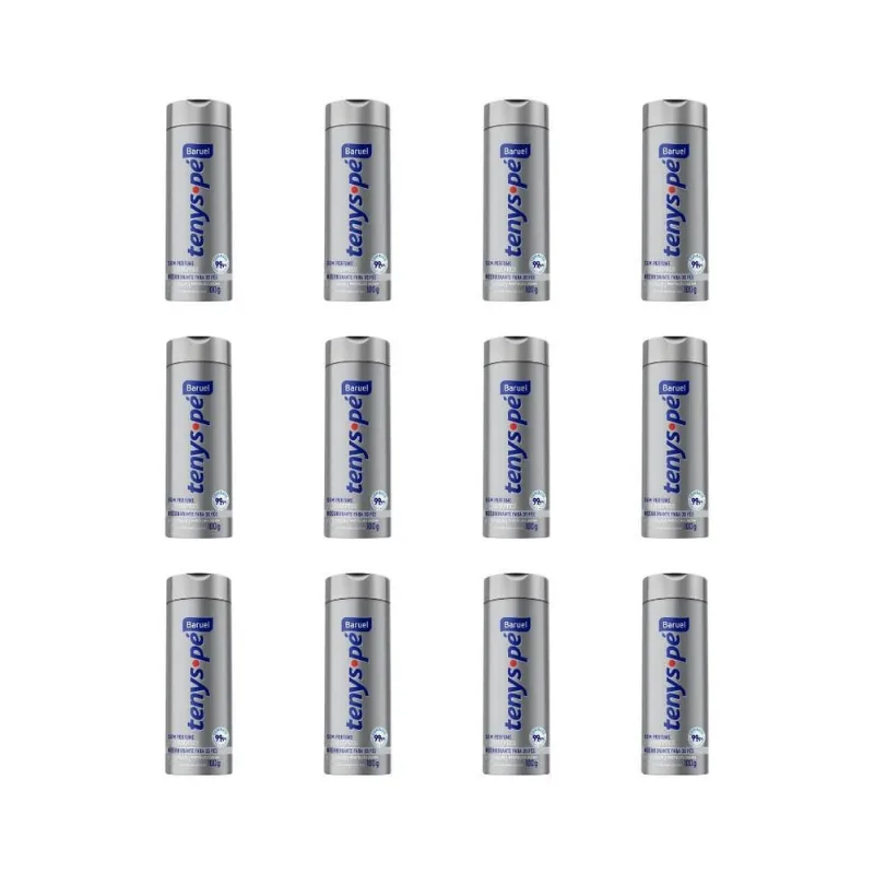 Talco Pes Tenys Pe Baruel Po 100G Sem Perfume-Kit C/12Un